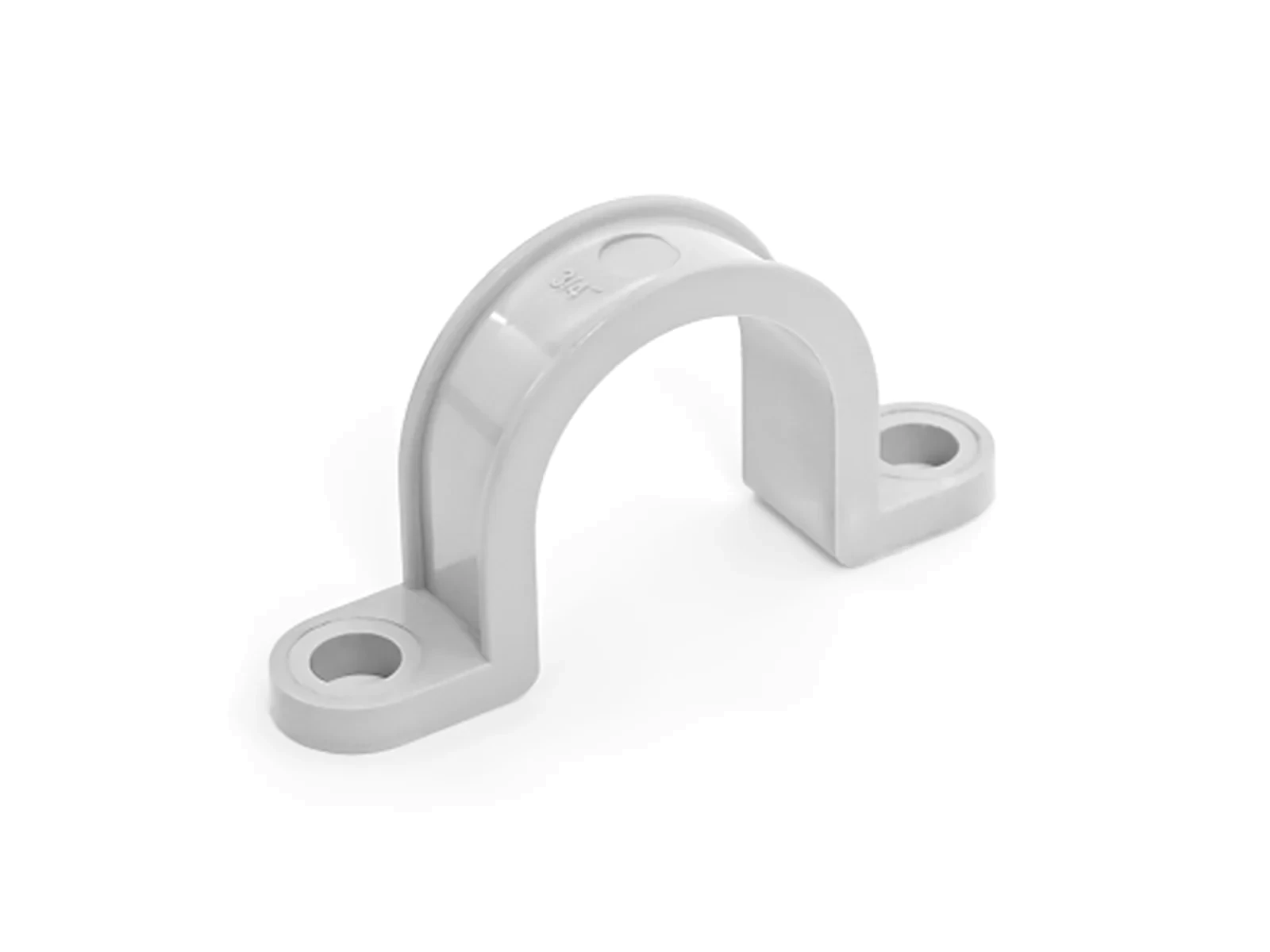 Two-hole PVC pipe strap